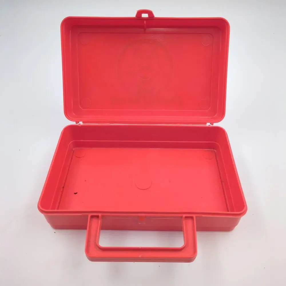 Vintage Chuck E. Cheese's Red Plastic Lunch Box Whirley Industries USA 1970s 80s